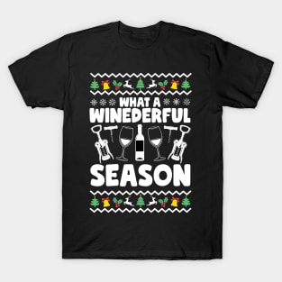 What A Winderful Season Ugly Christmas Wine T-Shirt